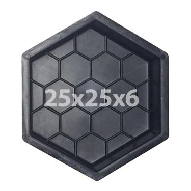Imagem de Forma Para Bloquete Piso Calçada Sextavada Estriada 25X25X6