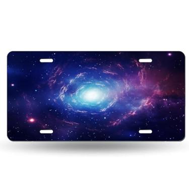 Imagem de Capa para placa de licença Space Black Hole Art - Etiqueta artística de alumínio para carro, à prova de ferrugem, design exclusivo - 15 x 30 cm