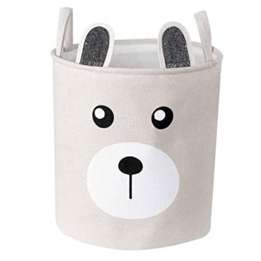 Imagem de Cesta de lavanderia infantil com desenho animado para berçário, cesto dobrável, organizador de brinquedos, damasco, cesto de armazenamento de berçário