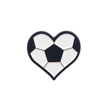 Imagem de Bolas esportivas em forma de coração broche esmalte amor coração soocer beisebol basquete futebol lapela broche esportes bola broche esporte dia lembrança crachá pano mochila chapéu decoração, Liga de