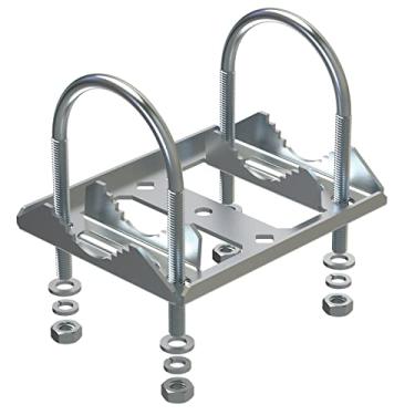 Imagem de Aimeboost Adaptador universal de tubo coaxial (polo) de aço inoxidável antivibração para suporte de mandíbula Starlink Clamp V funciona com estações meteorológicas de antena Starlink, etc.