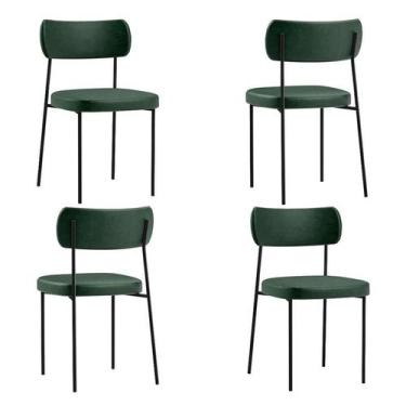Imagem de Kit com 4 Cadeira Mila Laminado Verde Musgo - FdECOR - Moveis Belo