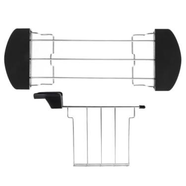 Imagem de UPKOCH Torradeira de aço inoxidável para sanduíche 26 x 9 cm, acessório para aquecimento de pão para suporte de torradas de cozinha, gaiola de sanduíche reutilizável