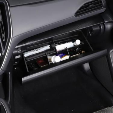 Imagem de Aunginsy Divisórias organizadoras de porta-luvas para carro compatíveis com Subaru Crosstrek GU 2024 2025 console central divisor de luva inserção compartimento organizador bandeja partição ABS preto