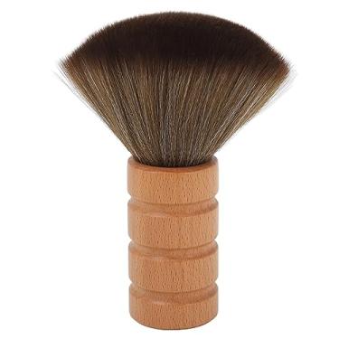 Imagem de Escova de barbear masculina com cabo de madeira com nylon para fazer espuma de barba e pentear o cabelo