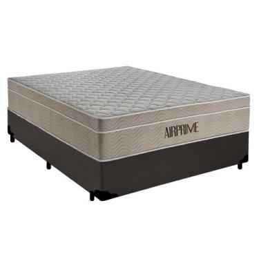 Imagem de Cama Box Casal Sintético Cremil + Colchão Molas Ensacadas AirPrime 138
