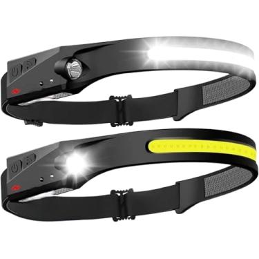 Imagem de Lanterna Led Potente Recarregável De Cabeça USB com Sensor de Movimento Resistente Água Para Uso em Mecânica Ciclismo Caminhada Trilha Acampamento Pesca Noturna Vigilância