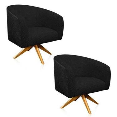 Imagem de Kit 2 Poltronas Giratória Stella Preto Preto A79