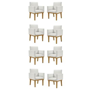 Imagem de Kit 08 Cadeiras Escritório Reforçadas Recepção Luxo Bege