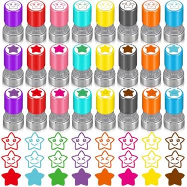 Imagem de Yinder 24 carimbos de professores para sala de aula, selos de sala de aula, para professores, presentes motivacionais coloridos e encorajadores (estrela)