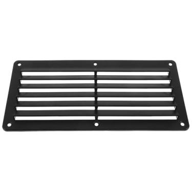 Imagem de Cabilock Grade de ventilação retangular para trailer, painel de ventilação canalizada, painel de saída de ar, capa de condicionador, substituição para teto e teto para trailer, preto
