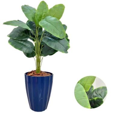 Imagem de Planta Artificial Bananeira Com Vaso Facetado Completo Casa - PlantaIm