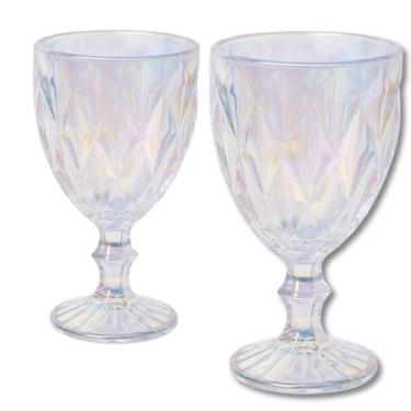 Imagem de Conjunto com 2 Taças Diamond Furta-Cor 340 ml Dona Laura – Bico de Jaca para Água, Suco e Vinho