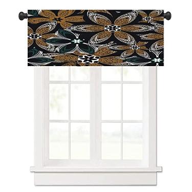 Imagem de Saia de cortina mandala, textura estilo mandala, para banheiros com bolsos de mastro, L 132 x C 30 cm