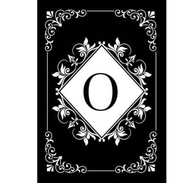 Imagem de Briarwood Lane Monograma preto e branco O bandeira de jardim dupla face