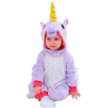 Imagem de Kigurumi Bebê Menina ou Menino de Unicornio Fantasia Pijama de Inverno