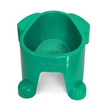 Imagem de São Benedito Comedouro Elevado para Cães, 1000ml, Altura 18cm, Design Ergonômico (Verde)
