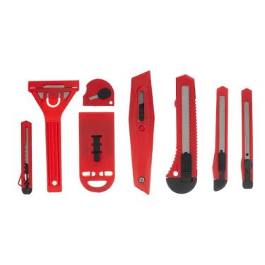 Imagem de MTX Jogo de Estiletes Retráteis 8 Peças – Estilete Profissional com Lâminas em Aço Afiado e Cabo Ergonômico com Trava de Segurança