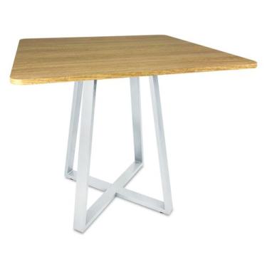 Imagem de Mesa De Jantar Para Cozinha Em aço Estilo Industrial Gizé Tampo Quadra