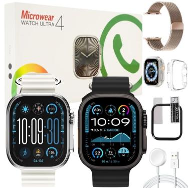 Imagem de Smartwatch Microwear Relogio Inteligente U4 Ultra Plus Tela Amoled 49mm Nfc Gps ChatGPT Android iOS-Unissex