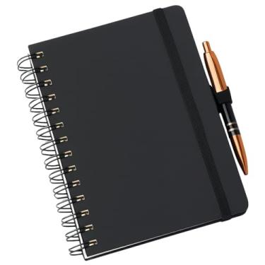 Imagem de Caderneta Anotações Estilo Wire-o Pautada ou Sem Pauta Caderno Espiral A5 Capa Dura Escolar Trabalho Planejamento Diário (Preto- Sem Pauta)