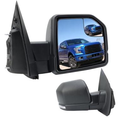 Imagem de Conjunto de espelho de porta do lado direito do passageiro compatível com Ford F150 2015-2020, espelho retrovisor lateral com seta, aquecimento elétrico, vidro de ponto cego, sensor de temperatura