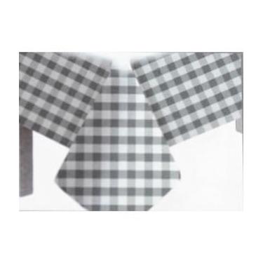 Imagem de Kit 10 Toalha De Mesa Xadrez Plástica 70x70cm Festa Junina E Decoração(Xadrez Branco/Prata,30 Unidades)