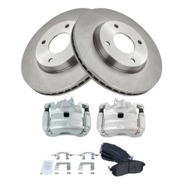 Imagem de TRQ Kit de pastilha de freio e rotor semimetálico compatível com Nissan Sentra 2007-2009