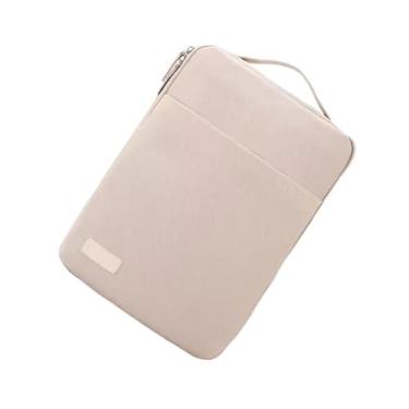 Imagem de Bolsa para laptop de 15,6 polegadas, simples, portátil, tablet, PC, capa protetora, moda, pasta de negócios, bolsa de computador (cáqui)