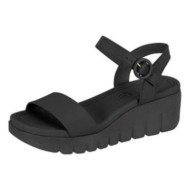 Imagem de Sandalia Moleca Plataforma Anabela Casual, 35, Preto