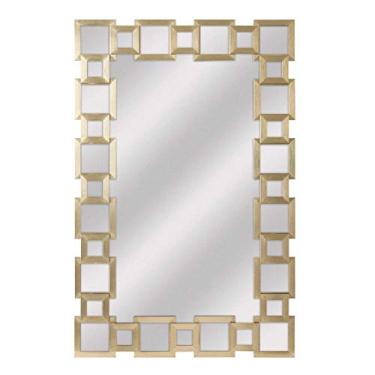 Imagem de Espelho Pavia 67x104cm Dourado Quarto Sala Banheiro