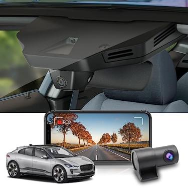 Imagem de Fitcamx Câmera frontal 4K + traseira 1080p adequada para Jaguar I-PACE EV400 S SE HSE 2019 2020 2022 2023, estilo OEM, vídeo HD duplo, gravação em loop, Wi-Fi integrado, sensor de gravidade, fácil de