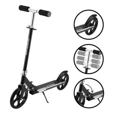 Imagem de Patinete Scooter Dobrável Ajustável Criança Adulto Até 100kg Preto Sco
