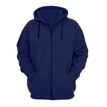 Imagem de Blusa de Frio em Moletom Masculino Feminino Canguru ADULTO com Ziper e