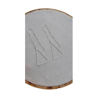 Imagem de brinco corrente geometrico minimalista pendurado prata 925 - isa ronca