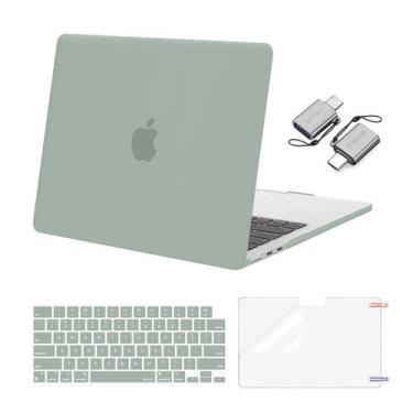 Imagem de Capa MOSISO compatível com MacBook Air de 13,6 polegadas verde antigo