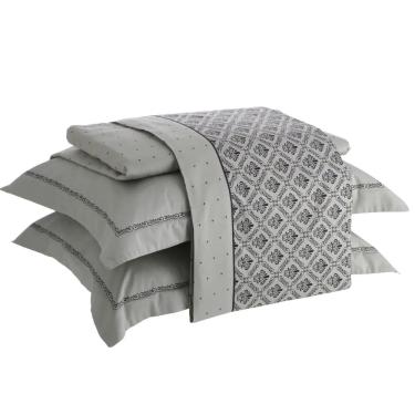 Imagem de Jogo de Cama Queen Kacyumara Satinee Magnel 4 Peças 300 Fios