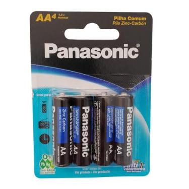 Imagem de Pilha Comum Panasonic Pequena AA Cartela com 4 unidades