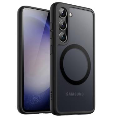 Imagem de JETech Magnético Capa para Samsung Galaxy S23+ / S23 Plus 5G 6,6 Polegadas, Compatível com Acessórios MagSafe, Case Capinha Estojo de Telefone Translúcida Fosca Traseira à Prova de Choque (Preto)