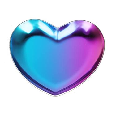 Imagem de Bandeja de Frutas Em Aço Inoxidável Em Forma de Coração, Uso Versátil Com Ornamento Decorativo, Manutenção Fácil para Decoração Casa, Organizador Jóias (Colorido)