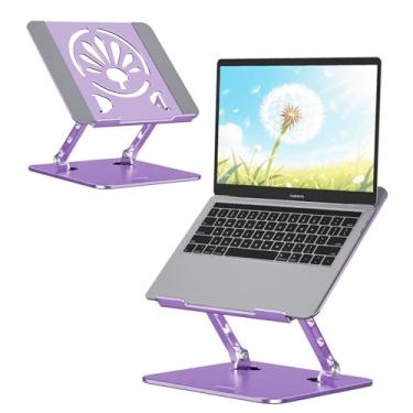 Imagem de Axbima Suporte de laptop de alumínio ajustável ergonômico para mesa, MacBook, notebook, suporte portátil dobrável para laptop compatível com laptops de 10 a 15,6 polegadas para escritório, casa