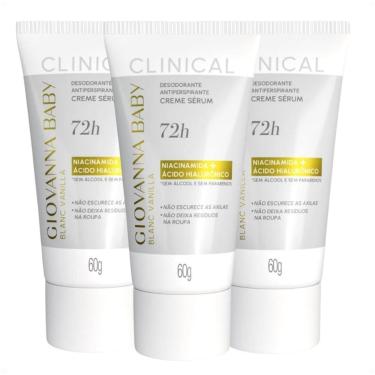 Imagem de Kit Giovanna Baby Clinical Blanc Vanilla: 3 Desodorantes Creme Serúm 60g