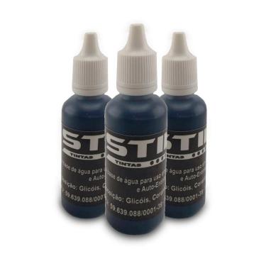Imagem de Kit 3 Tintas De Carimbo Automático 30Ml Preto