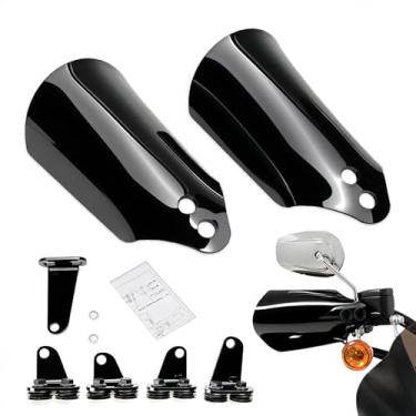 Imagem de Protetores de mão de guidão para Harley Davidson 1996-2025 Touring Softail Sportster Dyna Series Protetores de mão substituir MEB7217 MEB7215 | Preto opaco