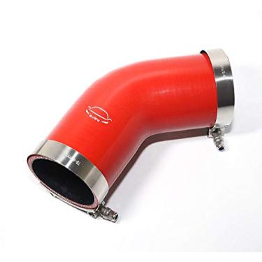 Imagem de LTI Universal 76 mm 4-Ply Reforçado Alto Desempenho 7.6 cm ID 45 Graus Cotovelo Silicone Mangueira Acoplador Com Parafuso T Braçadeira T304 Aço Inoxidável (7.6 cm VERMELHO)