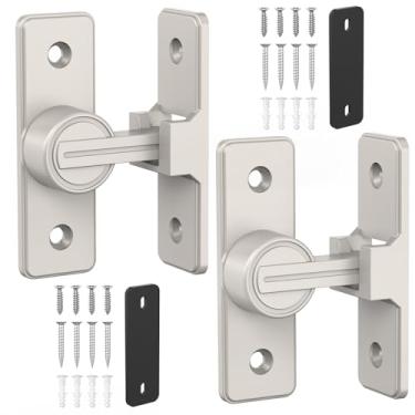 Imagem de Ferragens de fechadura de porta de celeiro, trava de segurança resistente de 90 graus, trava de trava de fecho, trava de porta deslizante de celeiro adequada para jardim, banheiro, ao ar livre, janela