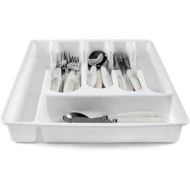 Imagem de Porta Talher Suporte Organizador de Gaveta Cozinha Resistente 5 Divisó