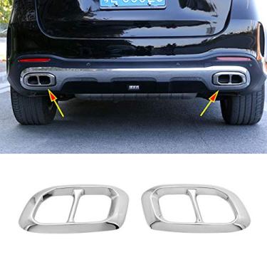 Imagem de CHEYA — Capa de cano de escape para silenciador de carro de aço inoxidável 2 peças para Mercedes Benz GLE GLC GLS W167 X253 X167 2019 2020 Acessórios automotivos