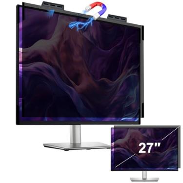 Imagem de Hoktods (Pacote com 2 filtros magnéticos para tela de privacidade para computador de 68 cm, escudo de privacidade removível para monitor widescreen 16:9, filtro de luz azul de proteção para os olhos