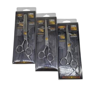 Imagem de Kit Tesoura Para Cabelo Profissional Sekich Gold 6,5 Sekich